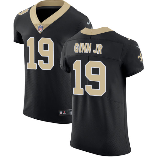 Nike Saints #19 Ted Ginn Jr Black Team Color Men's Stitched NFL Vapor Untouchable Elite Jersey - Click Image to Close